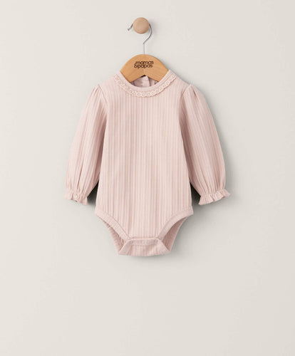 Mamas & Papas All-in-Ones & Bodysuits Lace Trim Bodysuit - Pink
