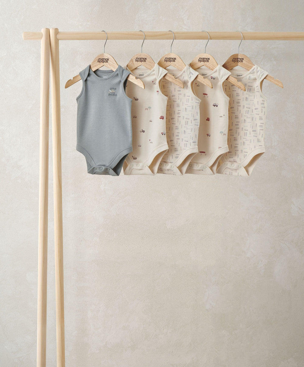 Mamas &amp; Papas All-in-Ones &amp; Bodysuits Little Explorer Short-Sleeved Bodysuits (Pack of 5)