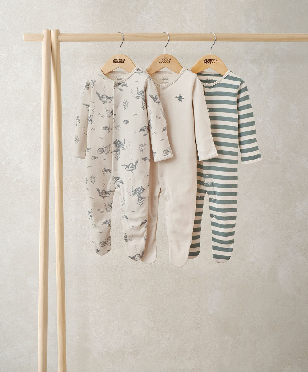 Mamas &amp; Papas All-in-Ones &amp; Bodysuits Little Explorer Sleepsuits (Pack of 3)