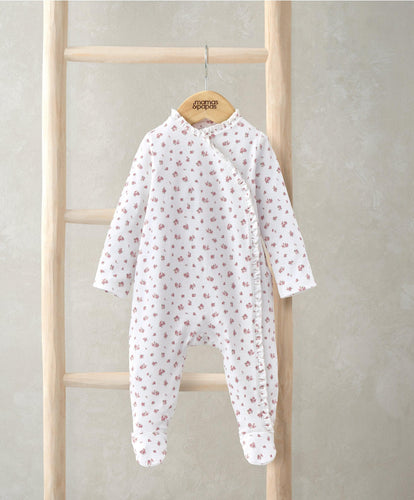 Mamas & Papas All-in-Ones & Bodysuits Long Sleeve Frill All in One - Ditsy Rose Print
