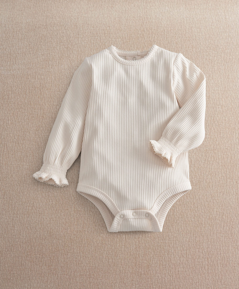 Mamas &amp; Papas All-in-Ones &amp; Bodysuits Long Sleeve Picot Trim Bodysuit