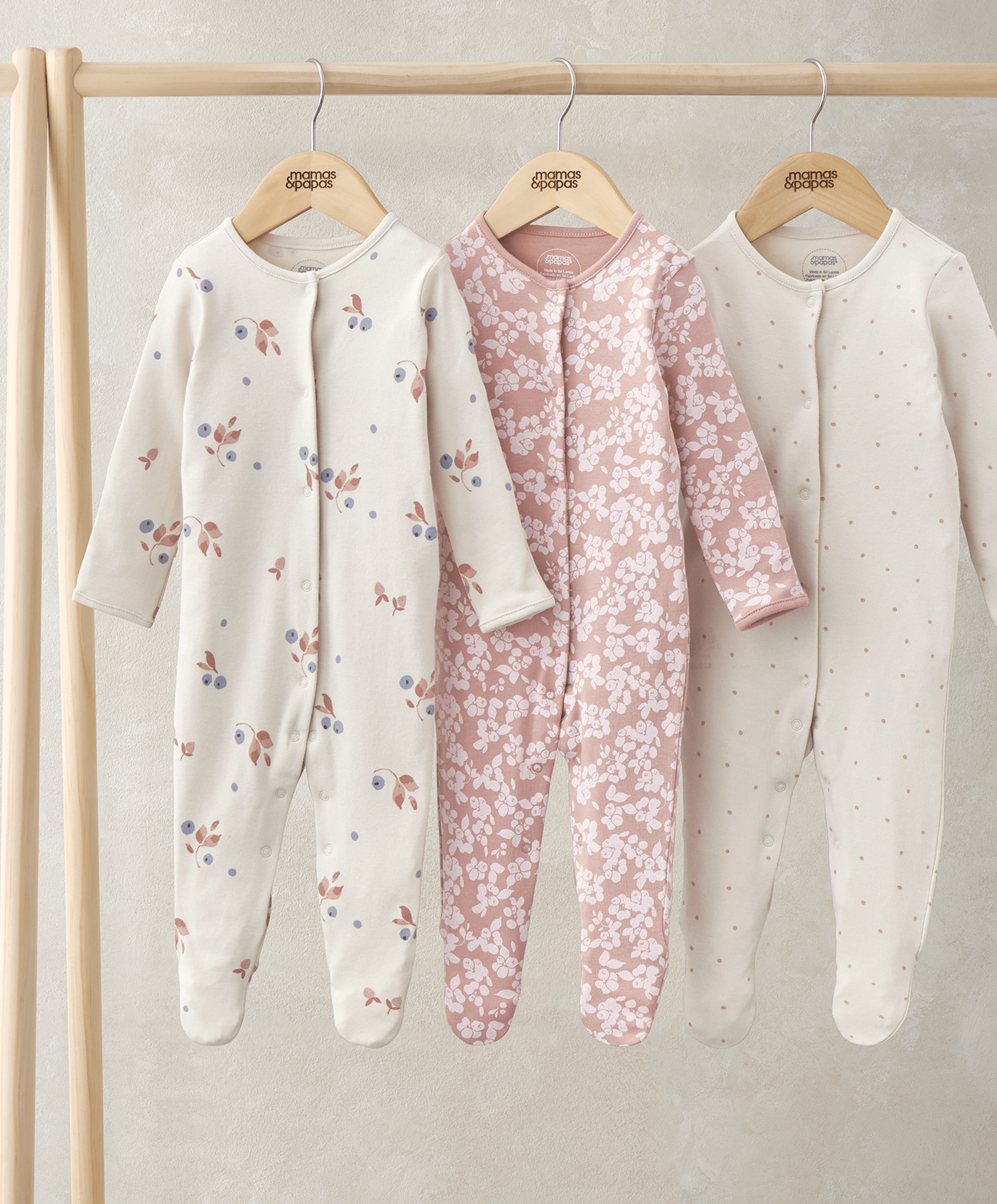 Baby Clothing Tiny Baby Girl Sleepsuits Pack Baby Pink Floral