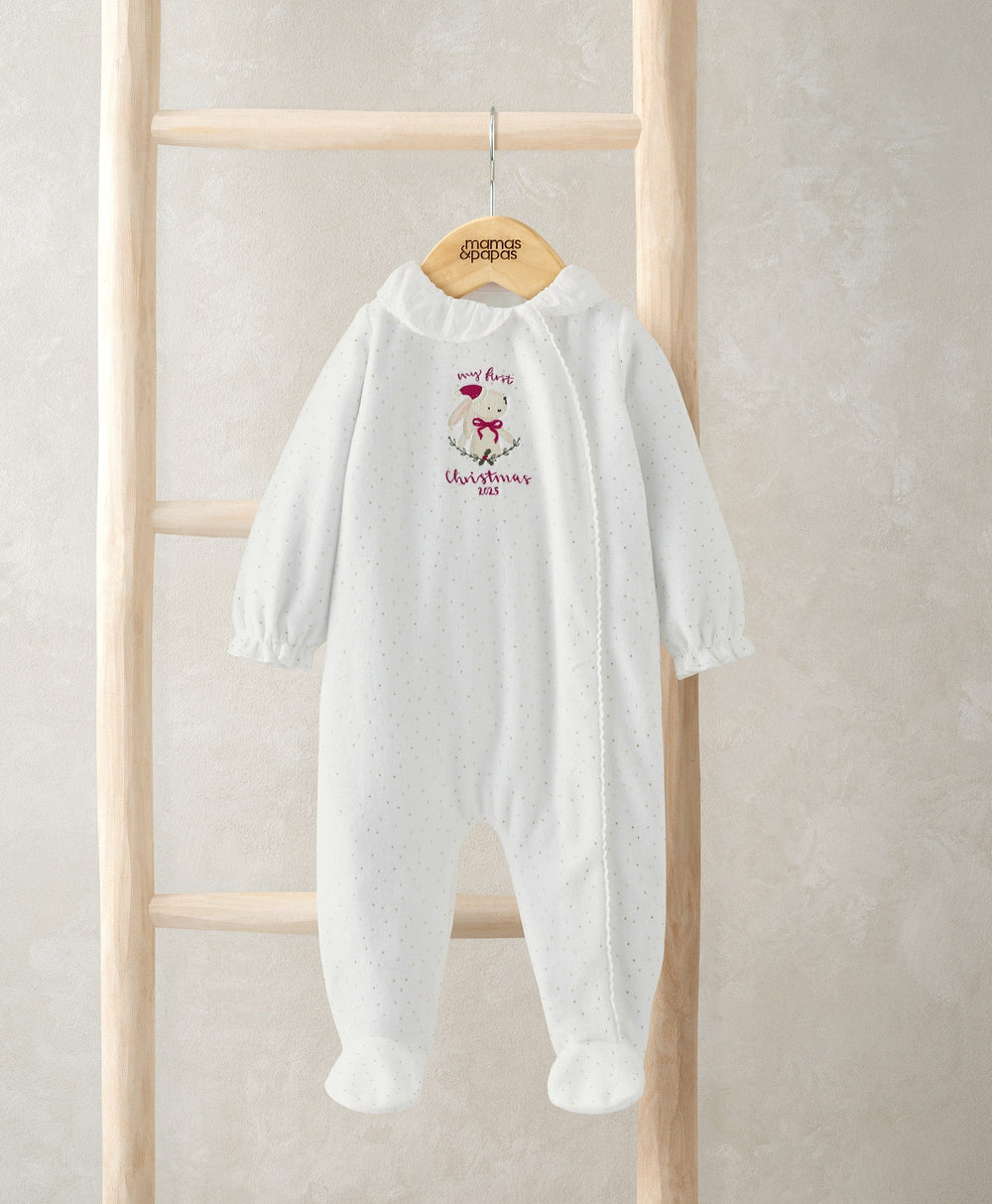 Mamas &amp; Papas All-in-Ones &amp; Bodysuits My First Christmas Bunny All In One