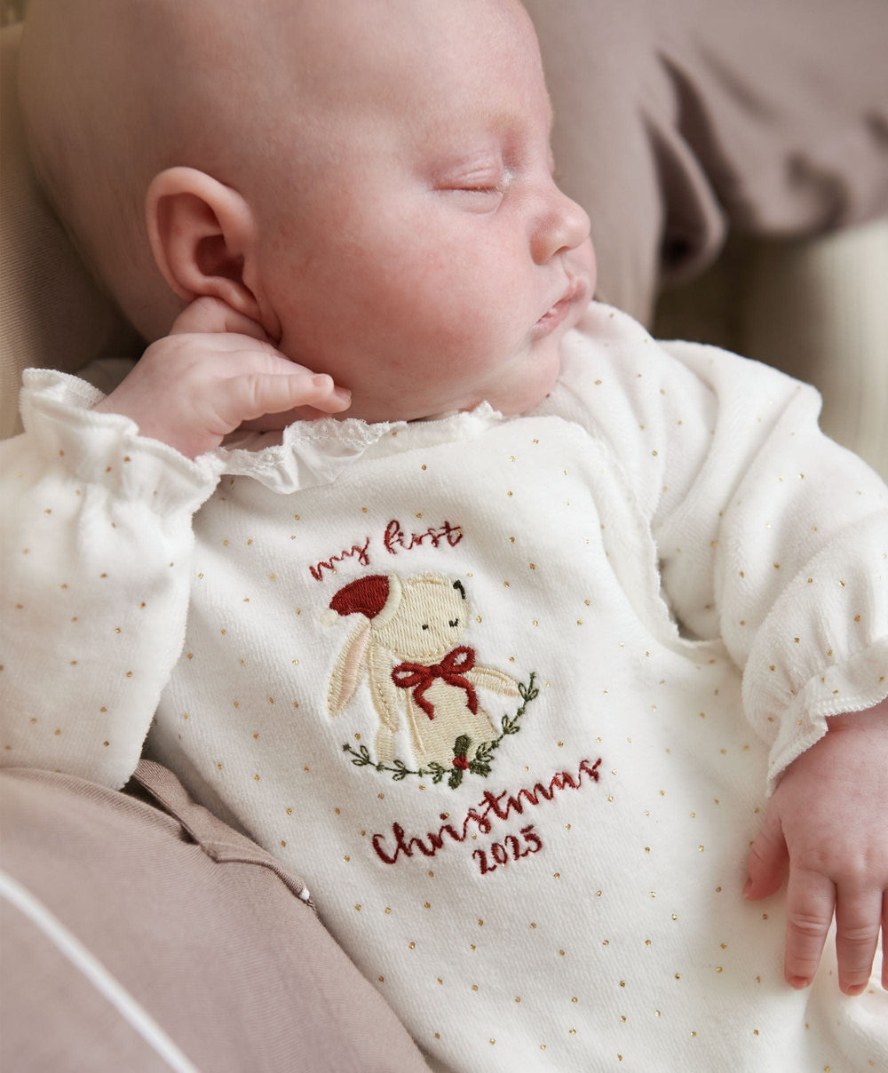 Mamas &amp; Papas All-in-Ones &amp; Bodysuits My First Christmas Bunny All In One