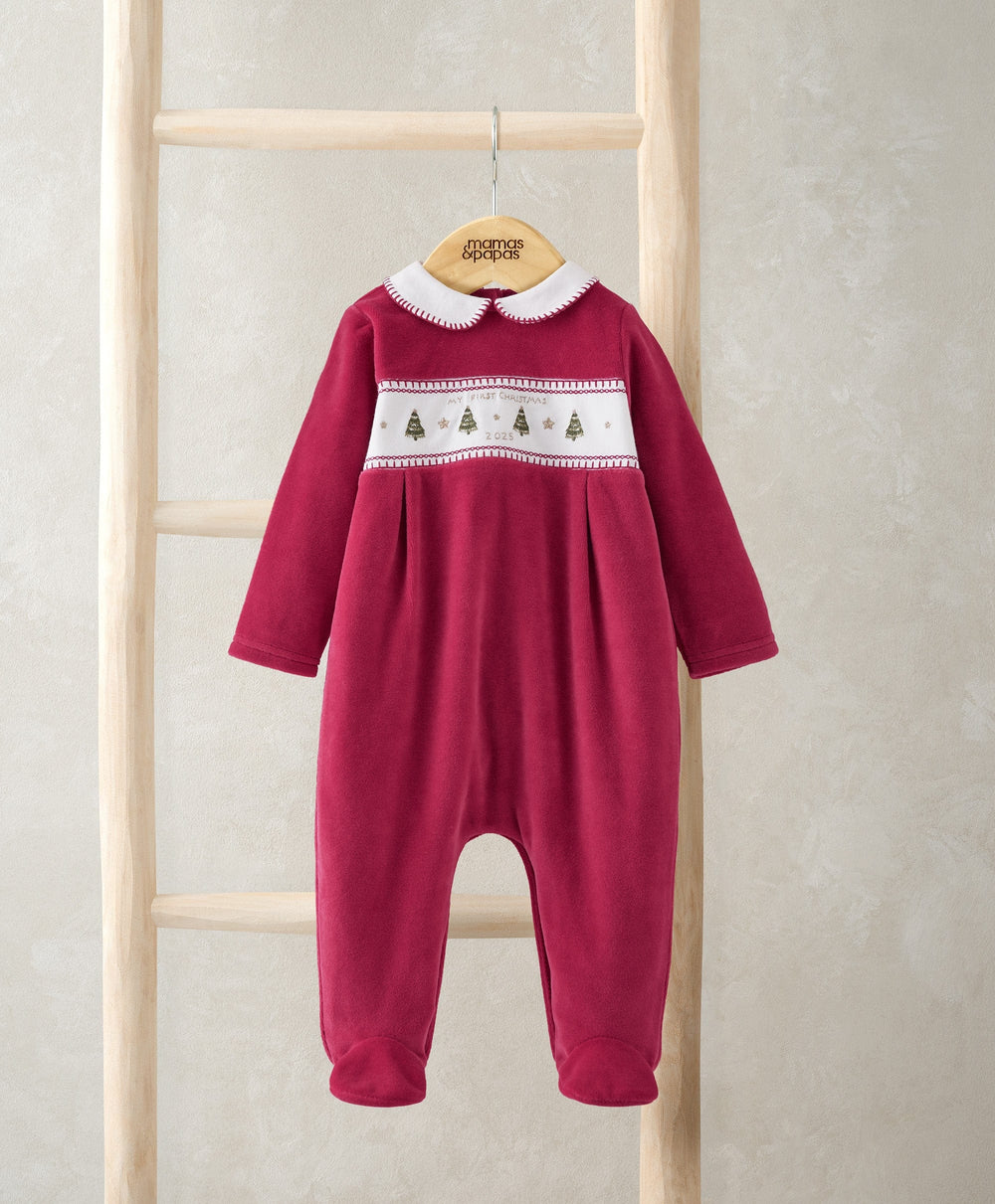 Mamas &amp; Papas All-in-Ones &amp; Bodysuits My First Christmas Collared All In One