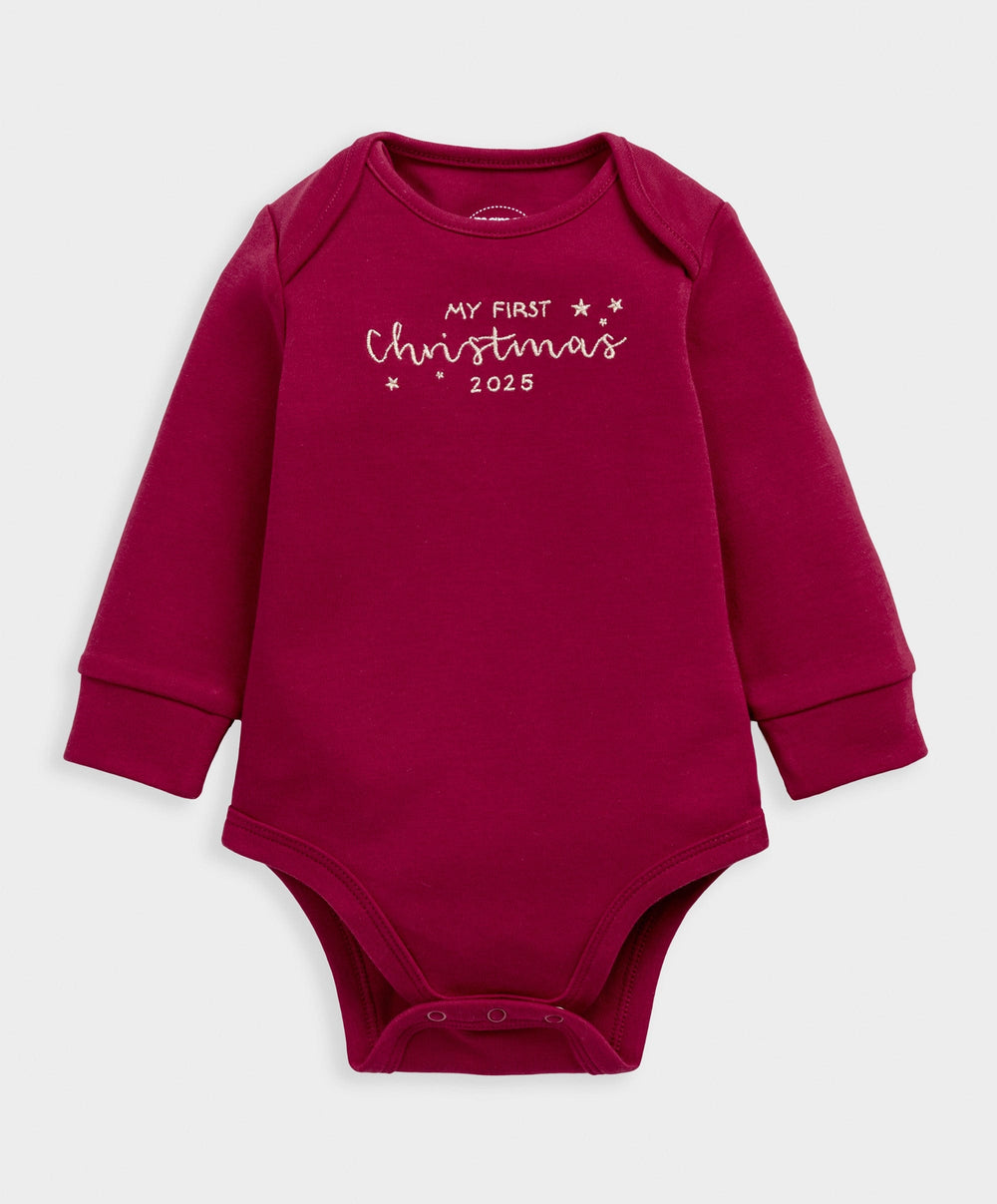 Mamas &amp; Papas All-in-Ones &amp; Bodysuits My First Christmas Red Bodysuit
