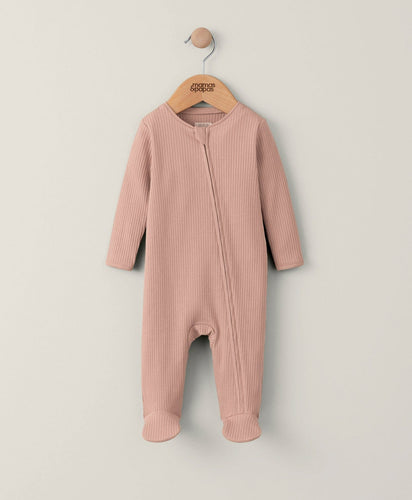 Mamas & Papas All-in-Ones & Bodysuits Organic All In One Sleepsuit - Dusky Pink