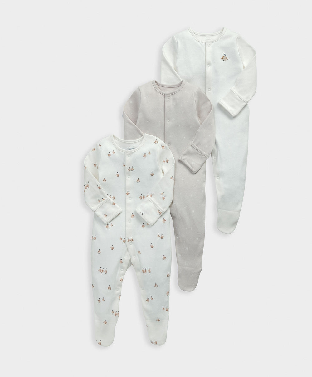 Mamas &amp; Papas All-in-Ones &amp; Bodysuits Penguin Sleepsuits (Pack of 3)