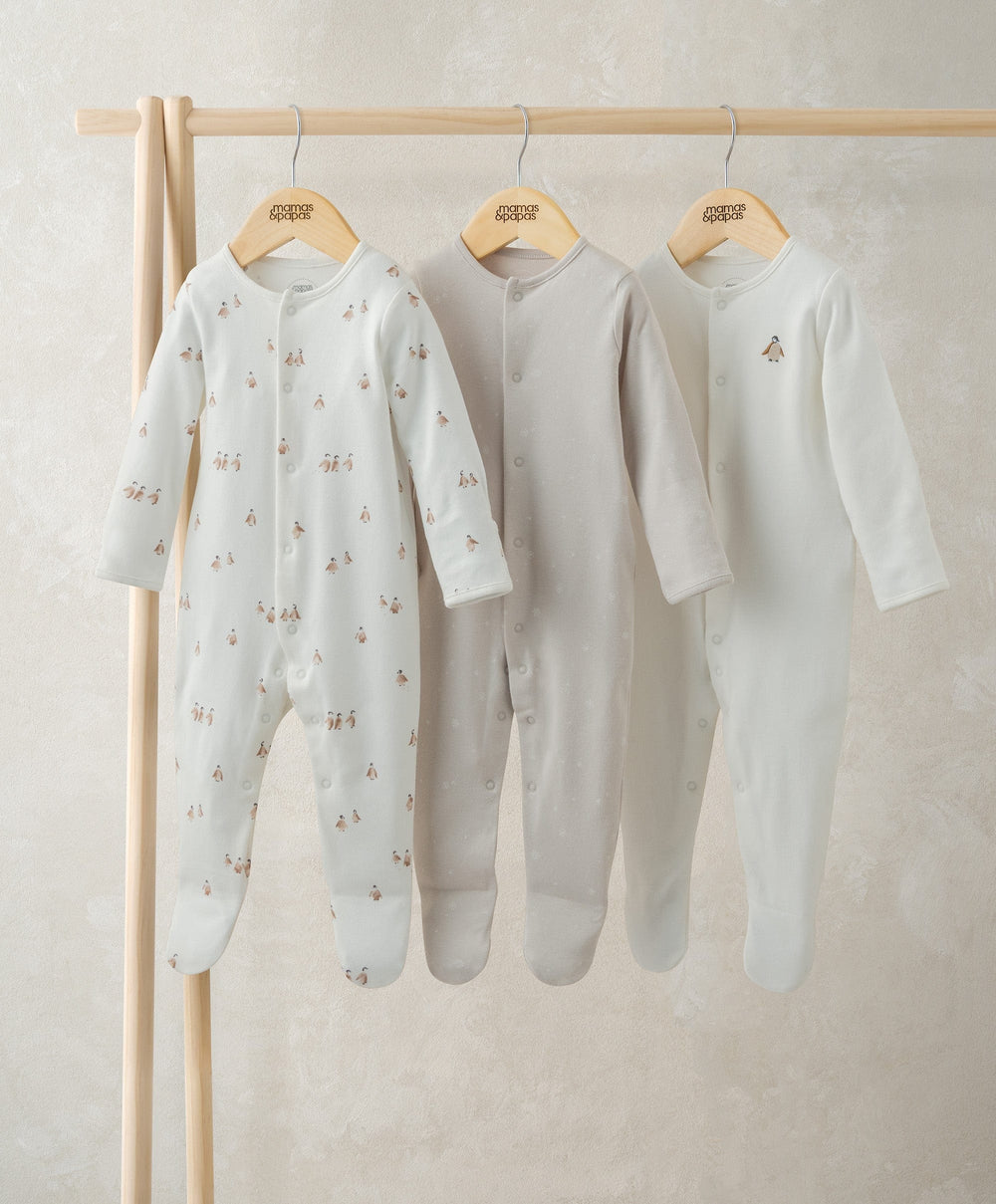 Mamas &amp; Papas All-in-Ones &amp; Bodysuits Penguin Sleepsuits (Pack of 3)