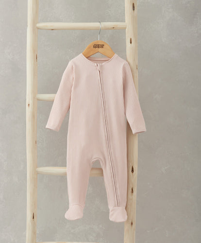 Mamas & Papas All-in-Ones & Bodysuits Pink Ribbed Zip Sleepsuit