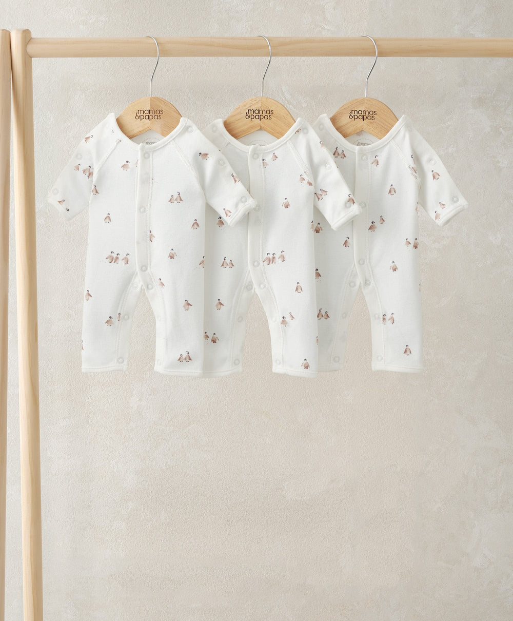 Mamas &amp; Papas All-in-Ones &amp; Bodysuits Premature Baby Stork Rompers (Pack of 3)
