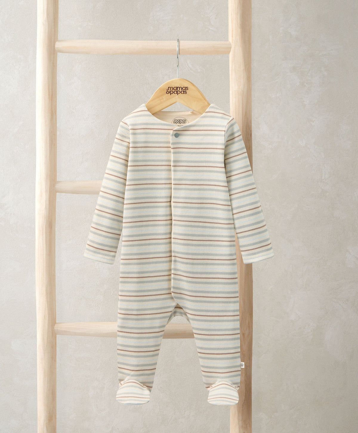 Mamas & Papas All-in-Ones & Bodysuits Ribbed Stripe Sleepsuit