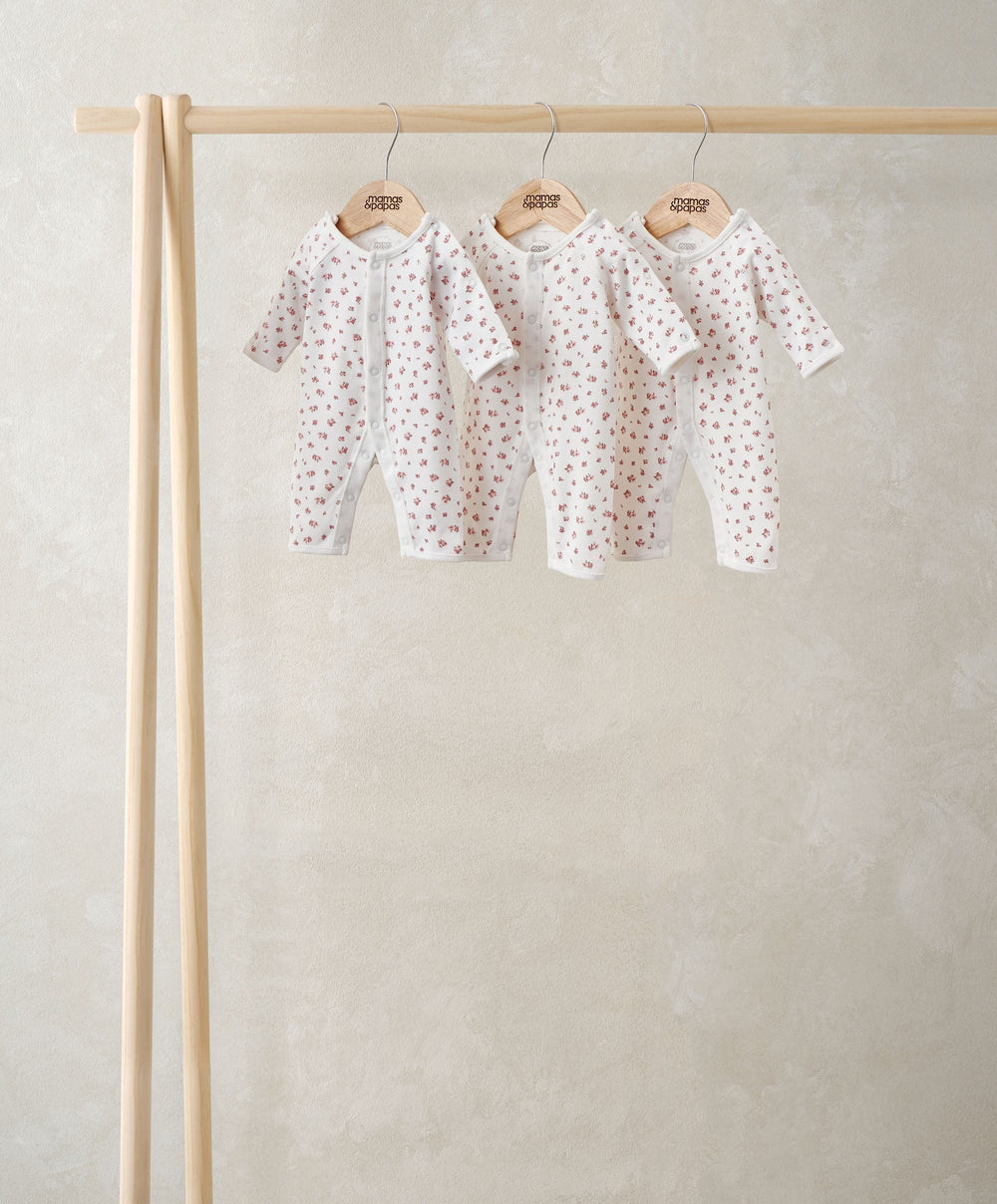 Mamas &amp; Papas All-in-Ones &amp; Bodysuits Rose Premature Rompers (Pack of 3)