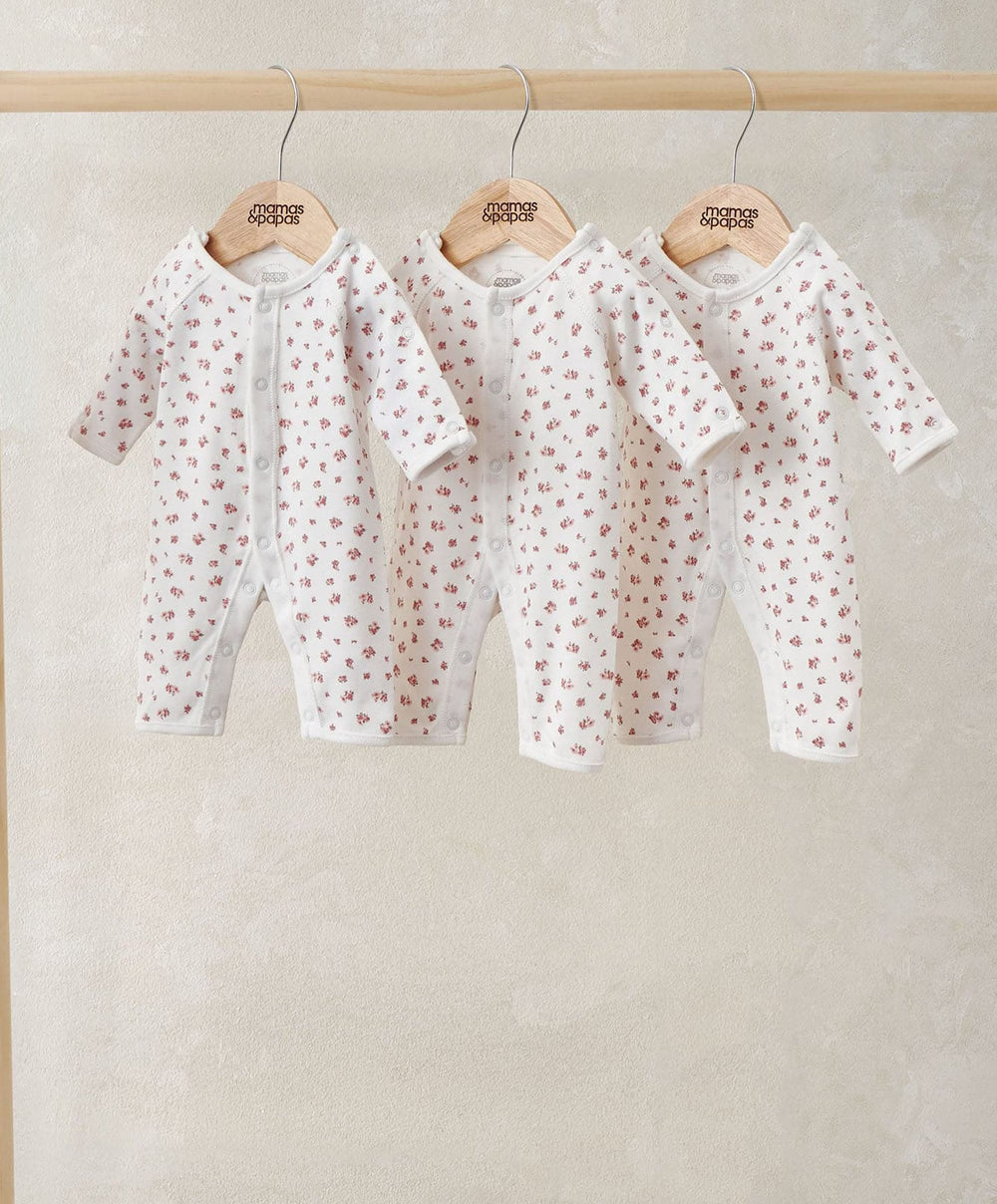 Mamas &amp; Papas All-in-Ones &amp; Bodysuits Rose Premature Rompers (Pack of 3)