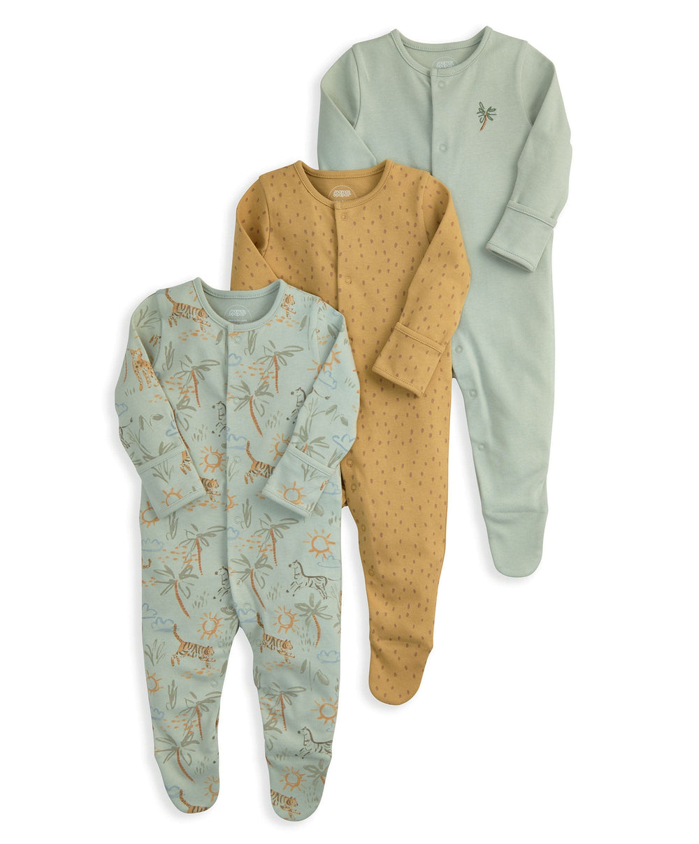 Mamas &amp; Papas All-in-Ones &amp; Bodysuits Safari Sleepsuits (Pack of 3)