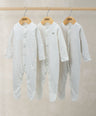 Mamas & Papas All-in-Ones & Bodysuits Sleepsuits (Pack of 3) - Cloud Stripe & Placement Prints