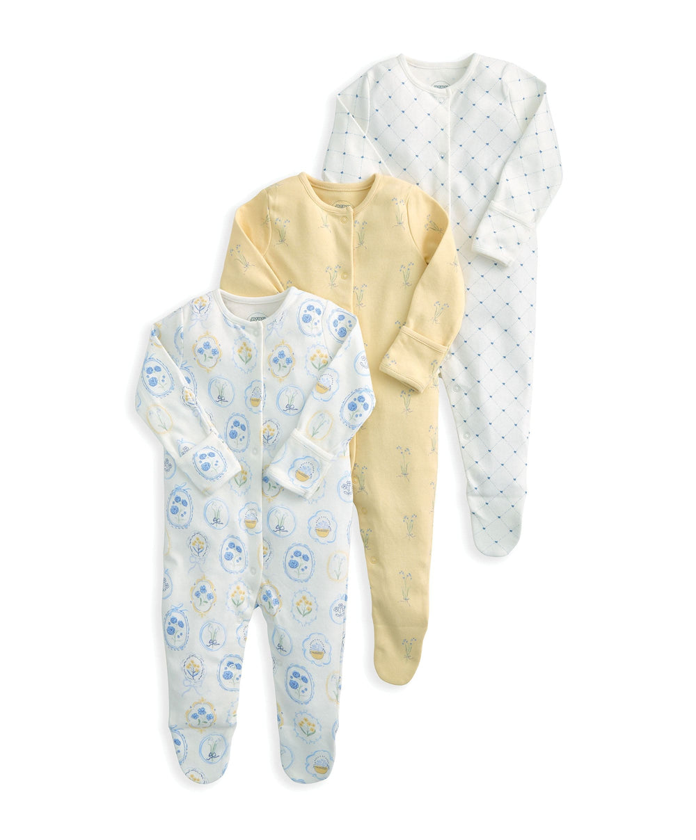 Mamas &amp; Papas All-in-Ones &amp; Bodysuits Sleepsuits (Pack of 3) - Coordinating Designs