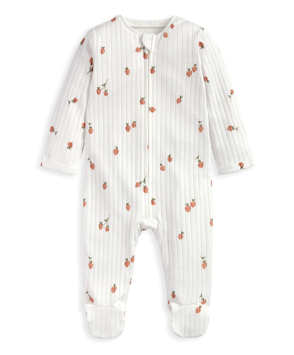 Mamas &amp; Papas All-in-Ones &amp; Bodysuits Strawberry Zip Sleepsuit
