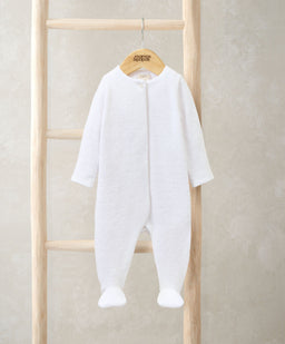 Mamas & Papas All-in-Ones & Bodysuits Textured Velour All In One – White