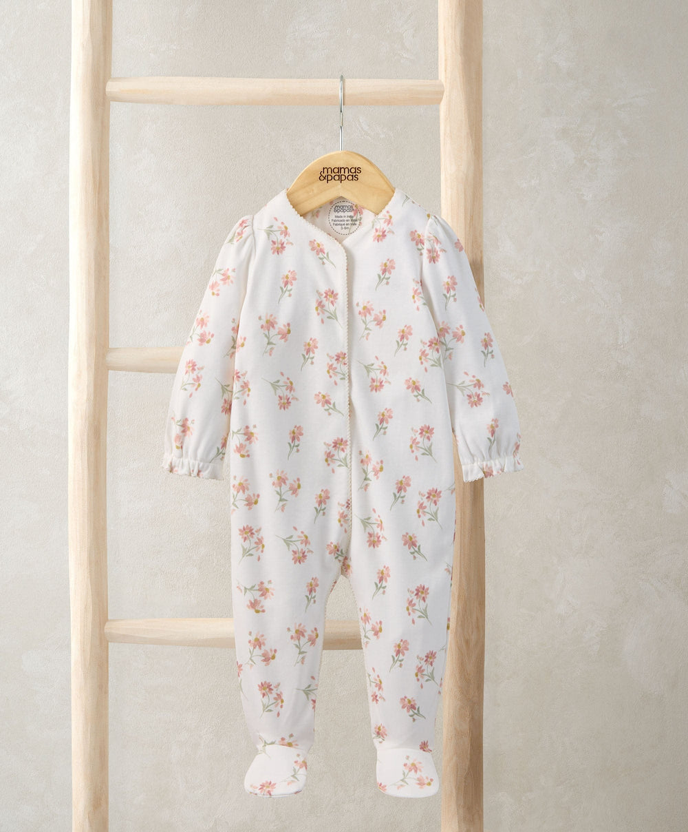Mamas &amp; Papas All-in-Ones &amp; Bodysuits Watercolour Daisy Sleepsuit