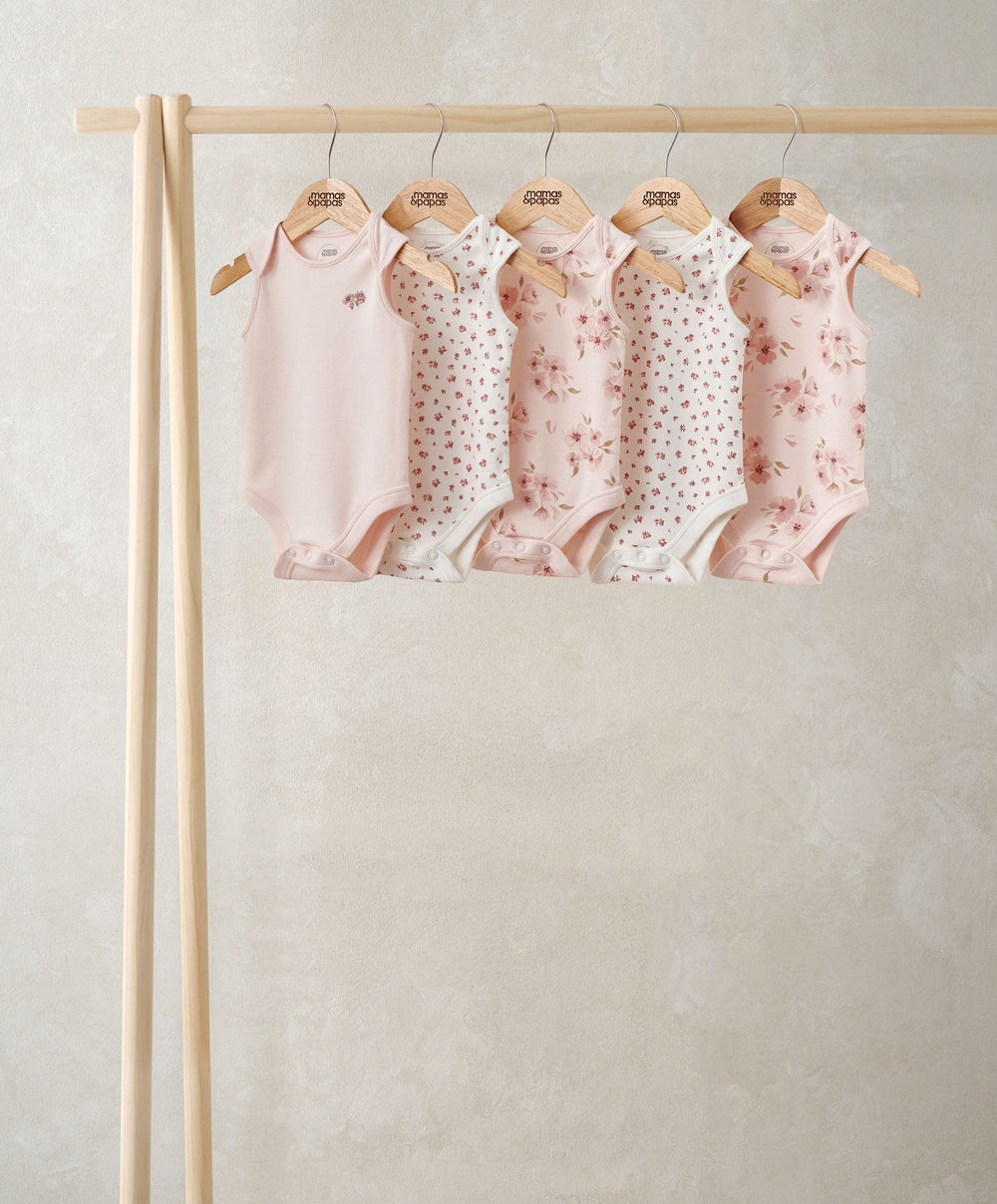 Mamas &amp; Papas All-in-Ones &amp; Bodysuits Watercolour Short-Sleeved Bodysuits (Pack of 5)