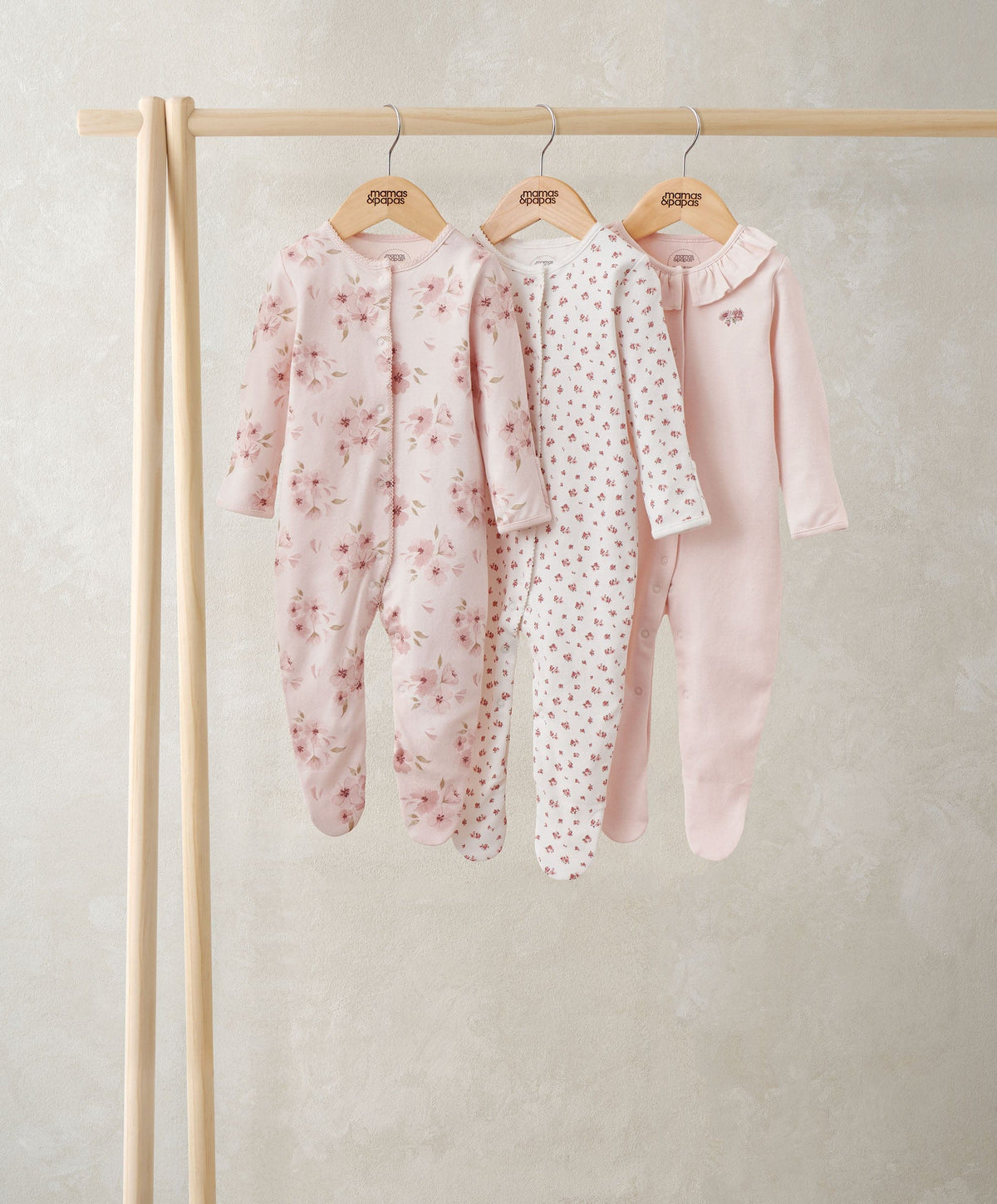 Mamas & Papas All-in-Ones & Bodysuits Watercolour Sleepsuits (Pack of 3)