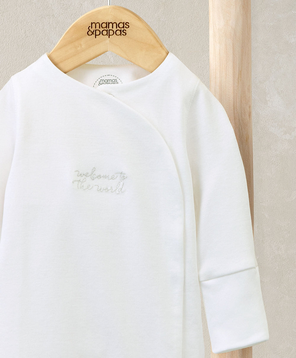 Mamas &amp; Papas All-in-Ones &amp; Bodysuits Welcome to the World All In One -White