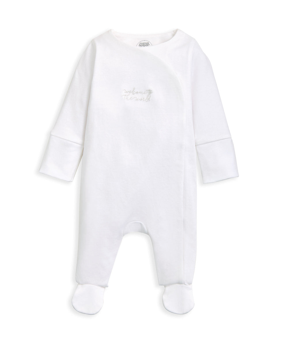 Mamas &amp; Papas All-in-Ones &amp; Bodysuits Welcome to the World All In One -White
