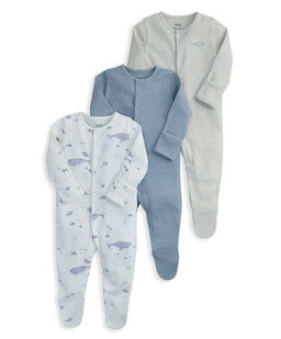 Mamas & Papas All-in-Ones & Bodysuits Whale Sleepsuits (Pack of 3)