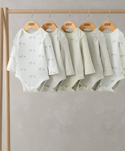 Mamas & Papas All-in-Ones & Bodysuits Wild Animals Long Sleeve Bodysuits (Pack of 5)