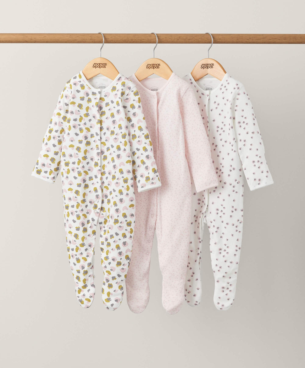 Mamas & Papas Animal Print Sleepsuits (3 Pack)