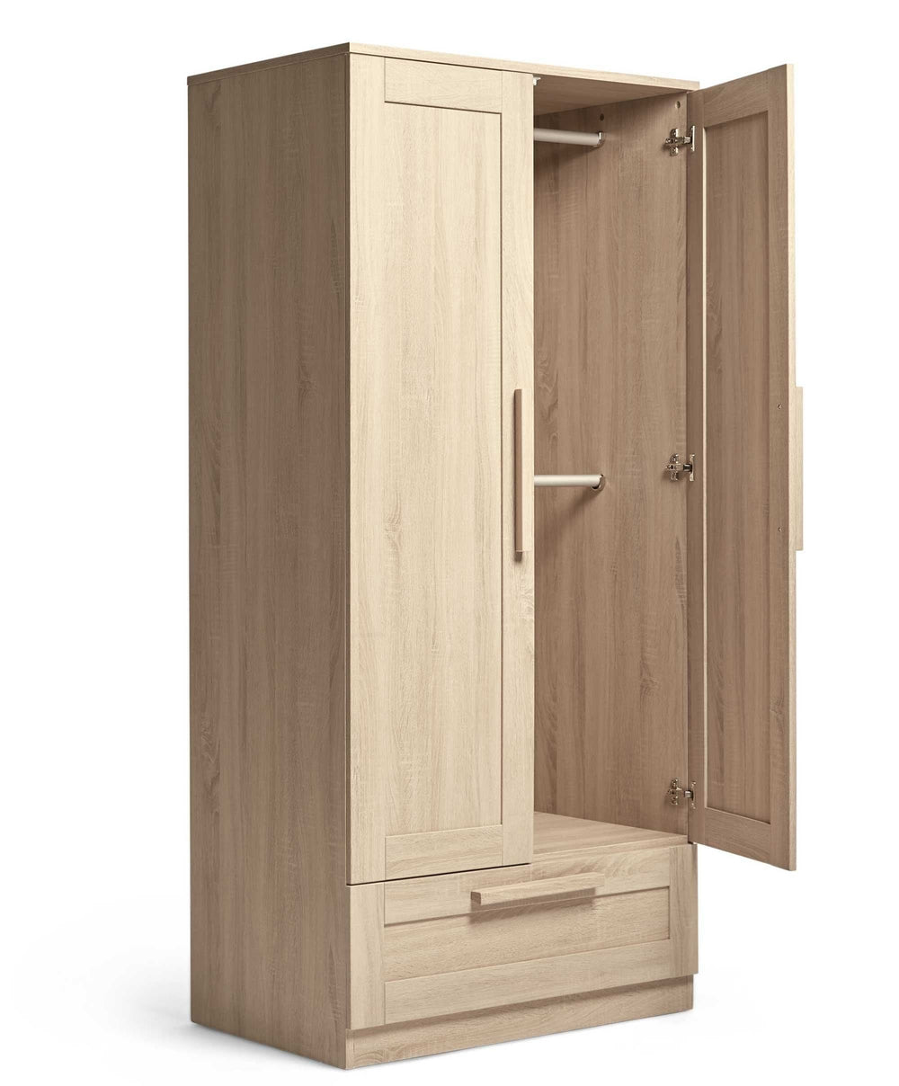 Mamas &amp; Papas Atlas Nursery Furniture &amp; Essential Airflow Pocket Spring Cotbed Mattress Bundle - Light Oak