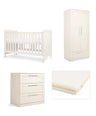 Mamas & Papas Atlas Nursery Furniture & Essential Airflow Pocket Spring Cotbed Mattress Bundle - Stone