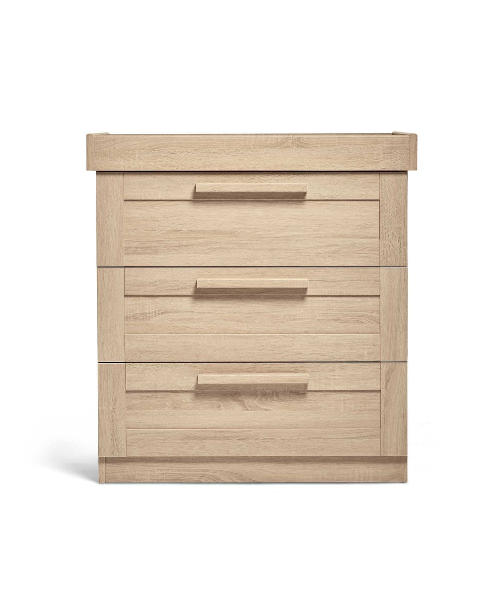 Mamas &amp; Papas Atlas Nursery Furniture Set &amp; Essential Airflow Pocket Spring Cotbed Mattress Bundle - Light Oak