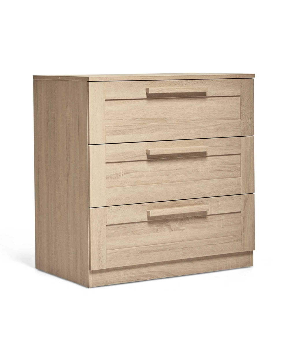 Mamas &amp; Papas Atlas Nursery Furniture Set &amp; Essential Airflow Pocket Spring Cotbed Mattress Bundle - Light Oak