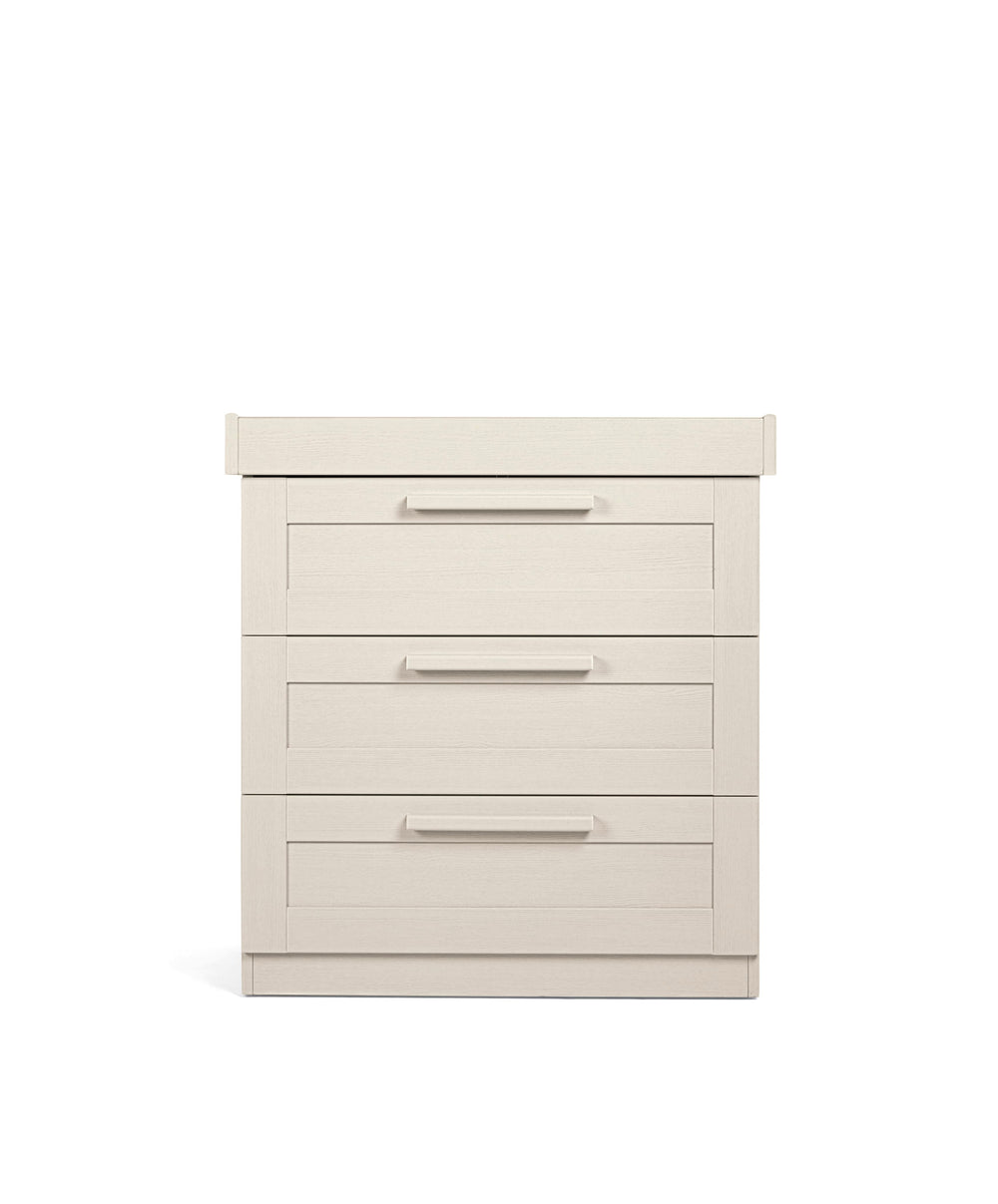 Mamas &amp; Papas Atlas Nursery Furniture Set &amp; Essential Airflow Pocket Spring Cotbed Mattress Bundle - Stone