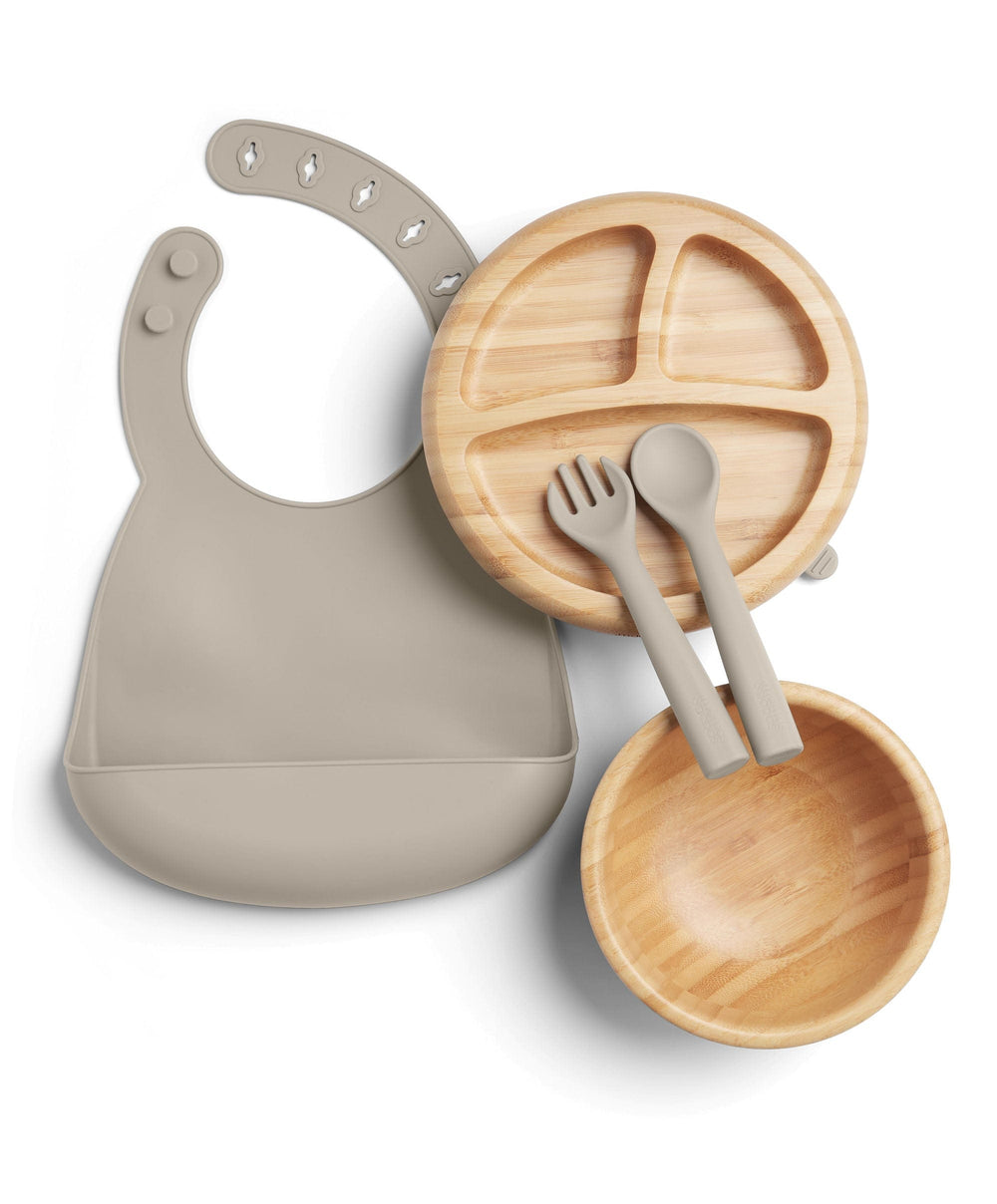 Mamas &amp; Papas Baby Weaning First Mealtime Bamboo Set - Truffle