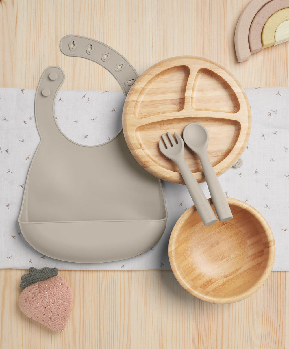 Mamas &amp; Papas Baby Weaning First Mealtime Bamboo Set - Truffle