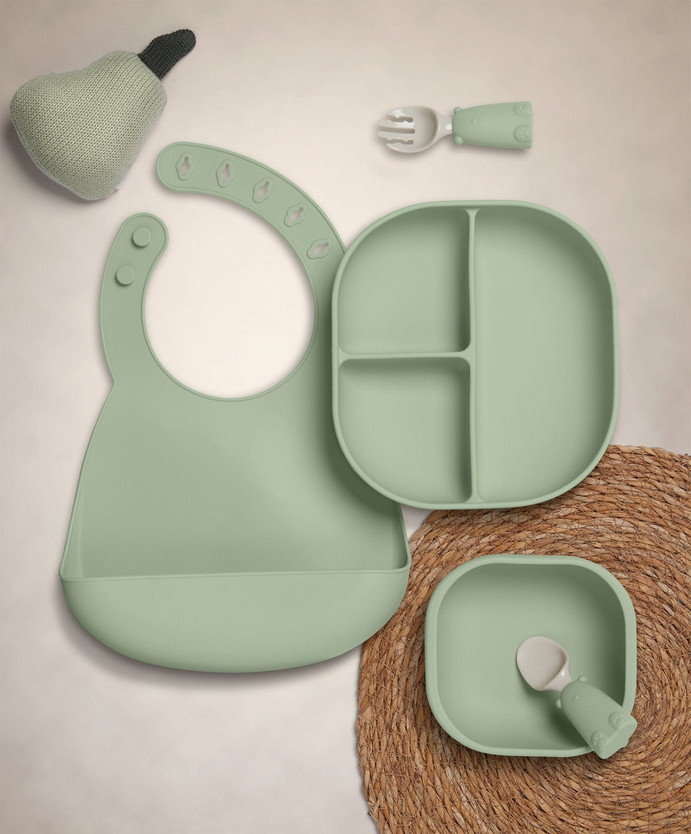 Mamas &amp; Papas Baby Weaning First Mealtime Silicone Set - Kiwi