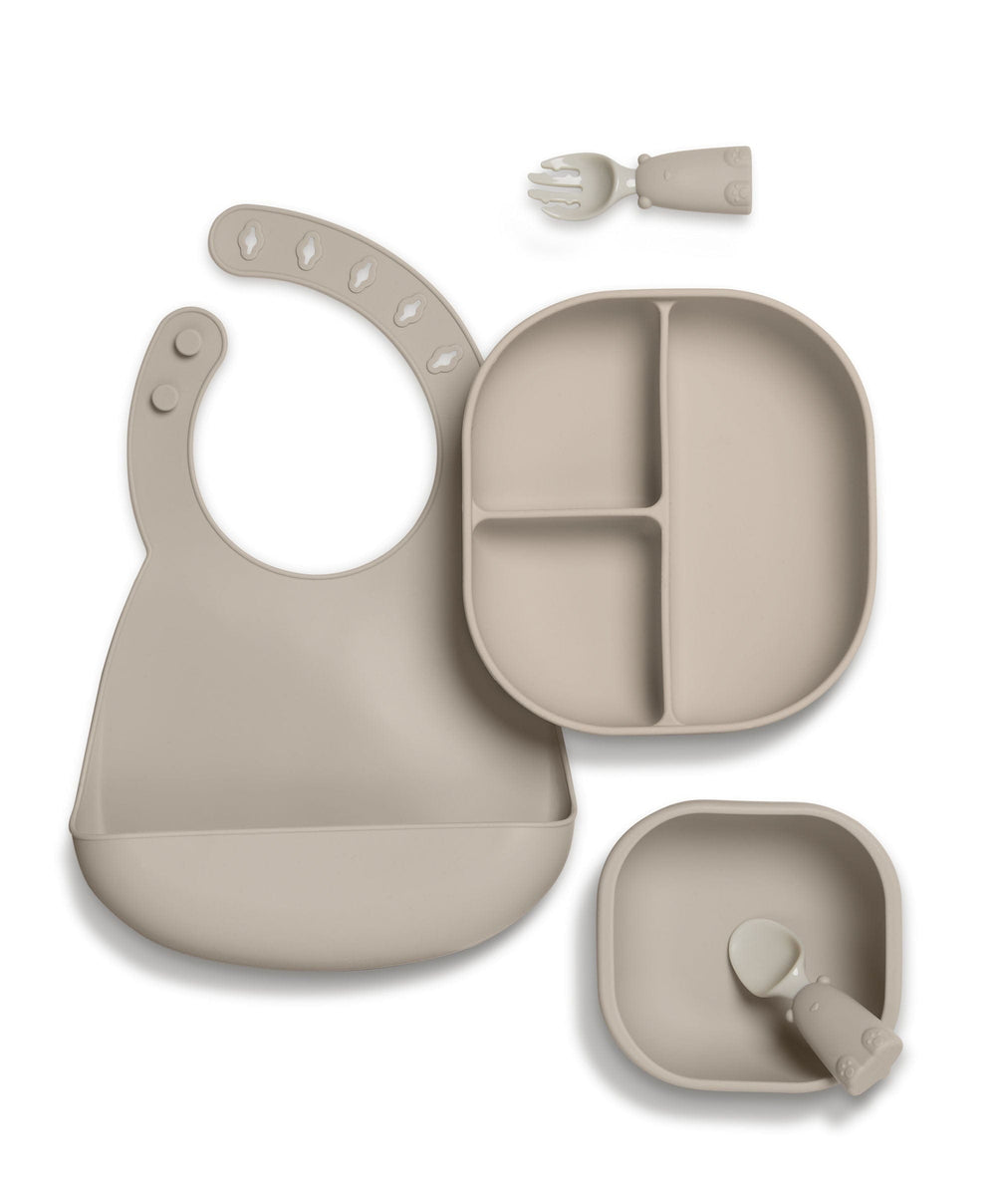 Mamas &amp; Papas Baby Weaning First Mealtime Silicone Set – Truffle