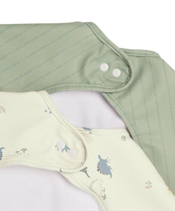 Mamas & Papas Baby Weaning Long-sleeved Bibs (2 Pack) - Dino Stripe