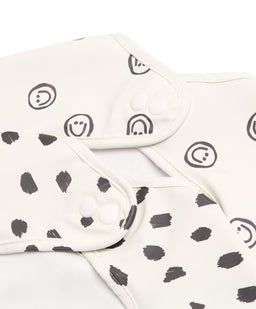 Mamas & Papas Baby Weaning Mamas & Papas X Another Fox 2PK Long Sleeved Bibs - Faces/Cheetah Spot