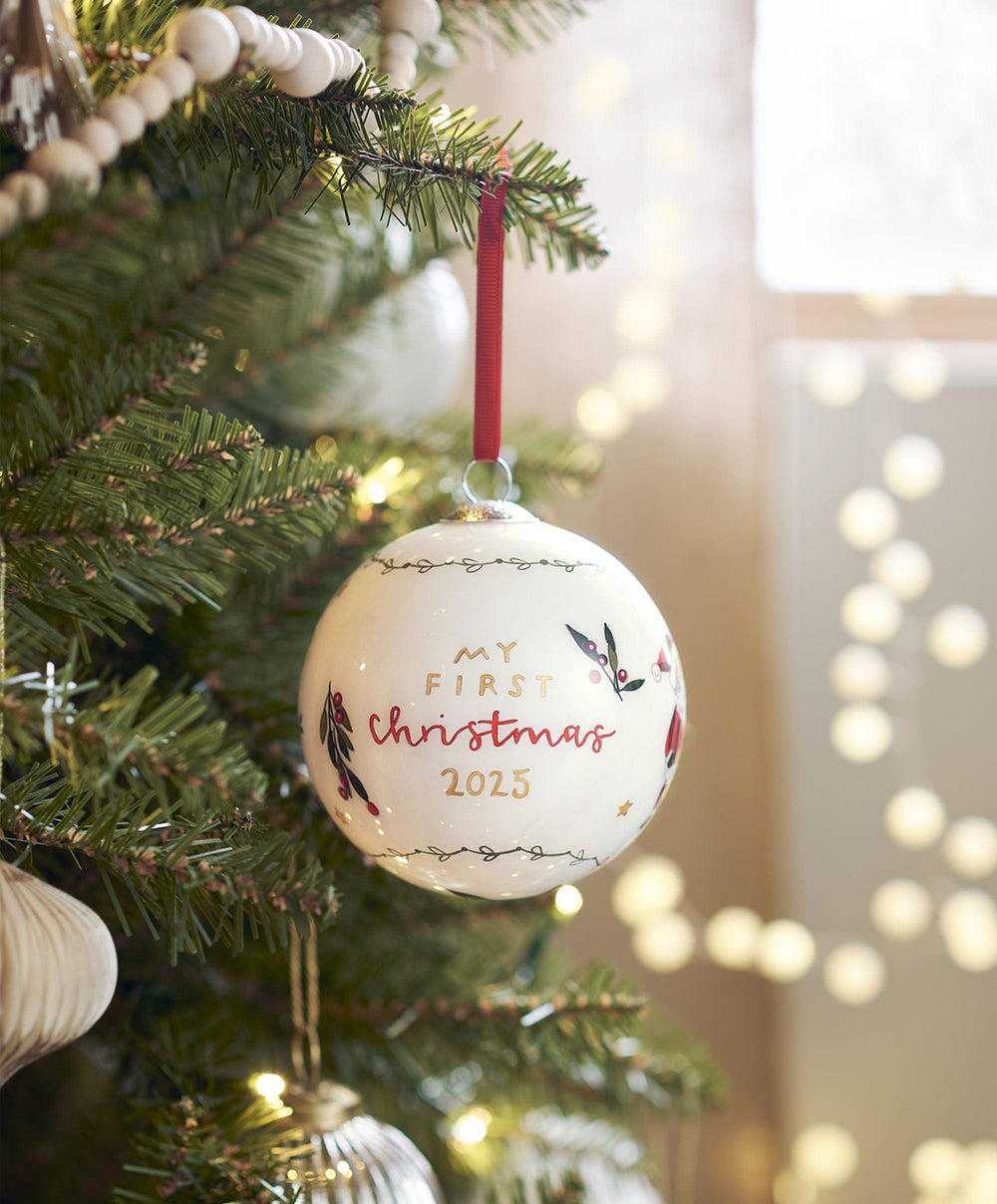 Mamas &amp; Papas Baubles 2025 Christmas Bauble - Pearl