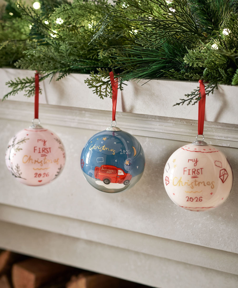 Mamas &amp; Papas Baubles Glass Bauble 2026 - Neutral
