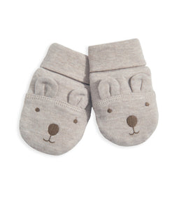 Mamas & Papas Bear Ear Hat & Mittens Set - Sand