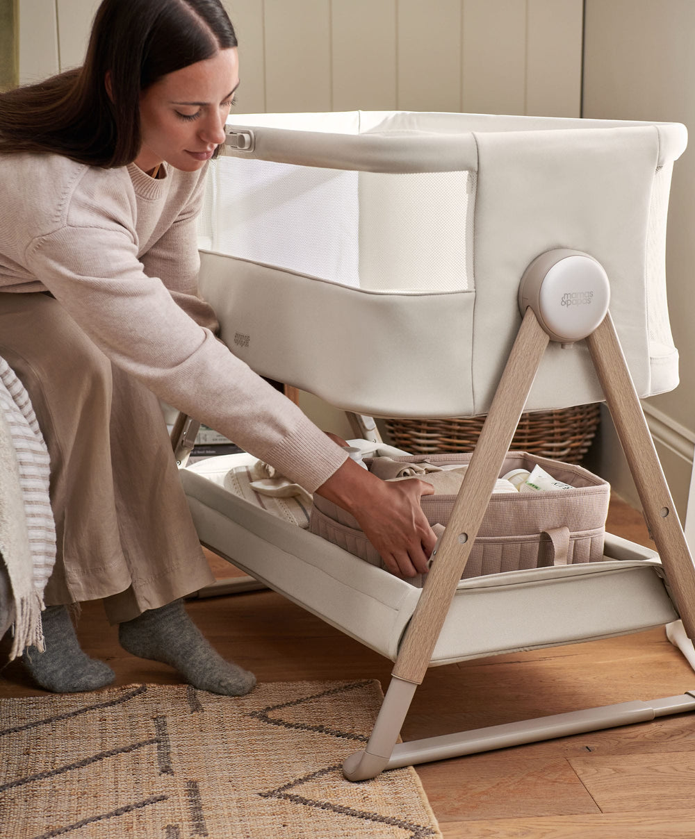 Mamas &amp; Papas Bedside Sleeping Lua 2 Bedside Crib - Sand