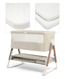 Mamas & Papas Bedside Sleeping Lua Bedside Crib and Sheet Bundle - Fawn/White