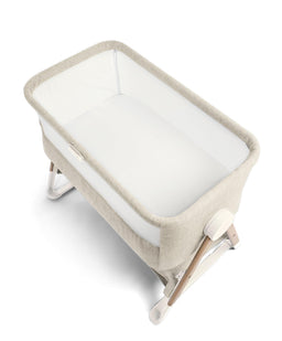 Mamas & Papas Bedside Sleeping Lua Bedside Crib and Sheet Bundle - Fawn/White