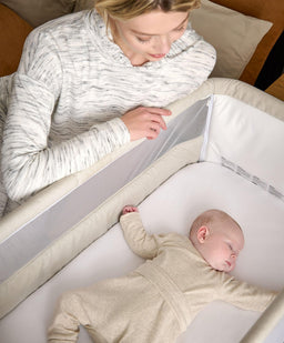 Mamas & Papas Bedside Sleeping Lua Bedside Crib - Fawn