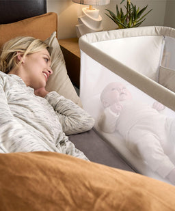 Mamas & Papas Bedside Sleeping Lua Bedside Crib - Fawn